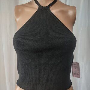 Wild Fable black knit halter top size L